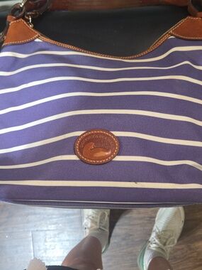 Dooney & Bourke stripped hobo tote